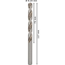 BOSCH Wiertło PRO Metal HSS-G, długość standardowa, 8,2 × 75 × 117 mm, 5 szt. 2608585509