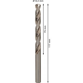 BOSCH Wiertło PRO Metal HSS-G, długość standardowa, 8,3 × 75 × 117 mm, 5 szt. 2608585510