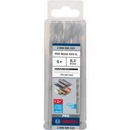 BOSCH Wiertło PRO Metal HSS-G, długość standardowa, 8,3 × 75 × 117 mm, 5 szt. 2608585510