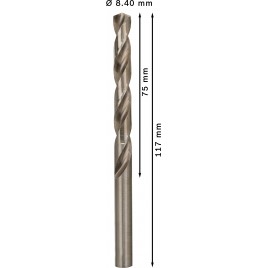 BOSCH Wiertło PRO Metal HSS-G, długość standardowa, 8,4 × 75 × 117 mm, 5 szt. 2608585511