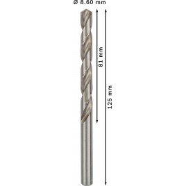 BOSCH Wiertło PRO Metal HSS-G, długość standardowa, 8,6 × 81 × 125 mm, 5 szt. 2608585512