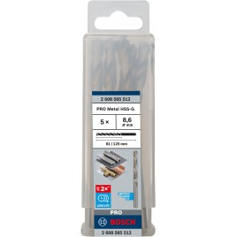 BOSCH Wiertło PRO Metal HSS-G, długość standardowa, 8,6 × 81 × 125 mm, 5 szt. 2608585512