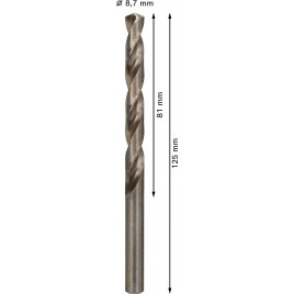 BOSCH Wiertło PRO Metal HSS-G, długość standardowa, 8,7 × 81 × 125 mm, 5 szt. 2608585513