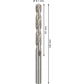 BOSCH Wiertło PRO Metal HSS-G, długość standardowa, 9,1 × 81 × 125 mm, 5 szt. 2608585515