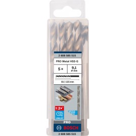 BOSCH Wiertło PRO Metal HSS-G, długość standardowa, 9,1 × 81 × 125 mm, 5 szt. 2608585515