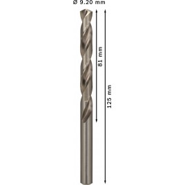 BOSCH Wiertło PRO Metal HSS-G, długość standardowa, 9,2 × 81 × 125 mm, 5 szt. 2608585516