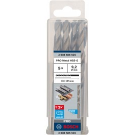 BOSCH Wiertło PRO Metal HSS-G, długość standardowa, 9,2 × 81 × 125 mm, 5 szt. 2608585516