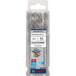 BOSCH Wiertło PRO Metal HSS-G, długość standardowa, 9,4 × 81 × 125 mm, 5 szt. 2608585518