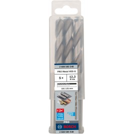 BOSCH Wiertło PRO Metal HSS-G, długość standardowa, 12,3 × 101 × 151 mm, 5 szt. 2608585540