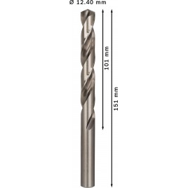 BOSCH Wiertło PRO Metal HSS-G, długość standardowa, 12,4 × 101 × 151 mm, 5 szt. 2608585541