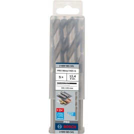 BOSCH Wiertło PRO Metal HSS-G, długość standardowa, 12,4 × 101 × 151 mm, 5 szt. 2608585541