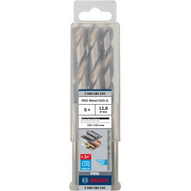 BOSCH Wiertło PRO Metal HSS-G, długość standardowa, 12,8 × 101 × 151 mm, 5 szt. 2608585544