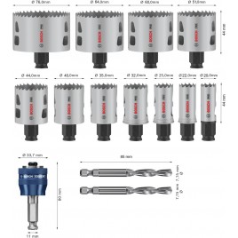 BOSCH Zestaw pił otwornic PRO Multi Material PC Plus, 14 szt. 2608594425