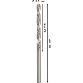 BOSCH Wiertło kręte do metalu PRO Metal HSS-G Twist Drill Bit, 5 x 52 x 86 mm 2608595062