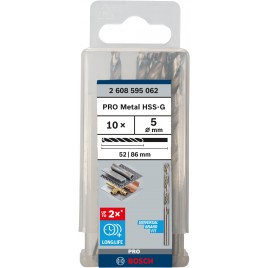 BOSCH Wiertło kręte do metalu PRO Metal HSS-G Twist Drill Bit, 5 x 52 x 86 mm 2608595062