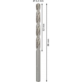 BOSCH Wiertło kręte do metalu PRO Metal HSS-G Twist Drill Bit, 5,2 x 52 x 86 mm 2608595063