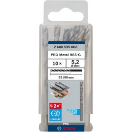 BOSCH Wiertło kręte do metalu PRO Metal HSS-G Twist Drill Bit, 5,2 x 52 x 86 mm 2608595063