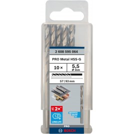 BOSCH Wiertło kręte do metalu PRO Metal HSS-G Twist Drill Bit, 5,5 x 57 x 93 mm 2608595064