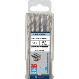 BOSCH Wiertło kręte do metalu PRO Metal HSS-G Twist Drill Bit, 6,5 x 63 x 101 m 2608595068