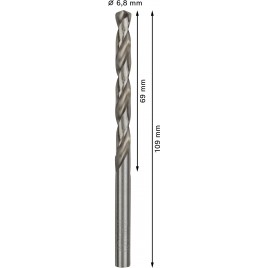 BOSCH Wiertło kręte do metalu PRO Metal HSS-G Twist Drill Bit, 6,8 x 69 x 109mm 2608595069