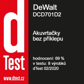 DeWALT DCD701D2 Aku wkrętarka (57,5Nm/12V/2x2,0Ah)Tstak