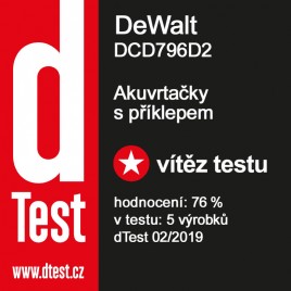 DeWALT DCD796D2 Aku Wiertarko-wkrętarka udarowa XR (70Nm/18V/2x2,0Ah) Tstak