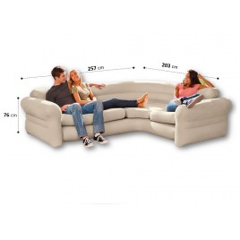 INTEX CORNER SOFA Sofa dmuchana 257 x 203 x 76 cm, beżowa 68575NP