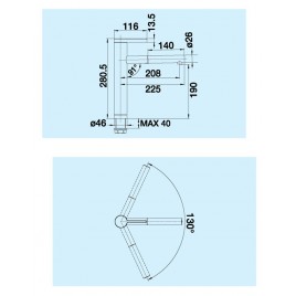 OUTLET BLANCO LINEE-S bateria kuchenna alumetalik/chrom 518439 OTWIERANE