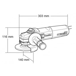 Makita GA5040C01 Szlifierka kątowa (1400W /125mm) SJS, elektronika