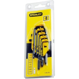 Stanley 0-69-252 Zestaw kluczy sześciokątnych calowych (1/16"-1/4"), 8szt