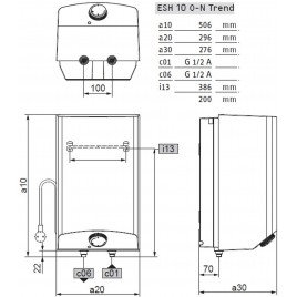 Stiebel Eltron ESH 10 O-N Trend Mały ogrzewacz pojemnościowy z armaturą, 2kW 201395