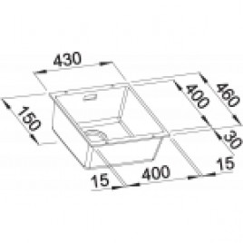 BLANCO SUBLINE 400-U Silgranit® zlewozmywak kawowy z korkiem automatycznym 515759